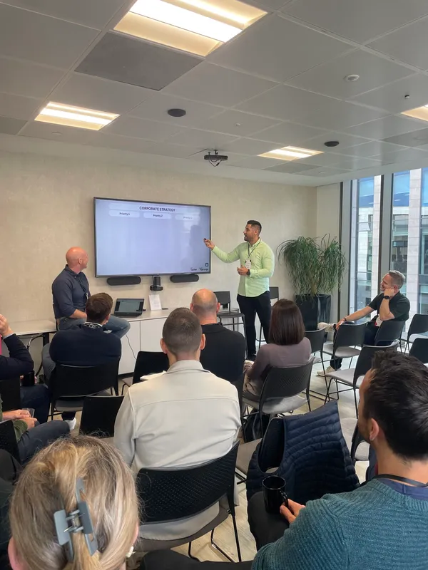 Said Lopez presenting on AI strategy